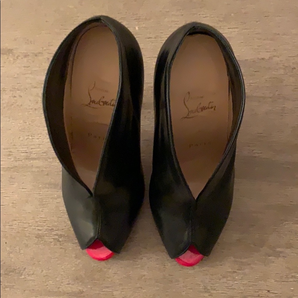 Christian Louboutin black open toe bootie